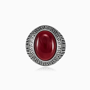 Cabochon red agate ring man Rings Hellas