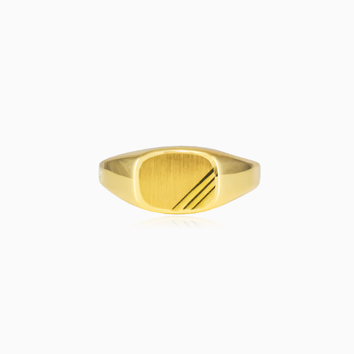 Золотое кольцо Три линии unisex Кольца Lustrous N.1