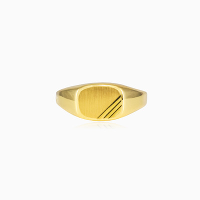 Золотое кольцо Три линии unisex Кольца Lustrous