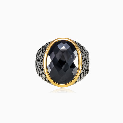 Bague ovale tressée en onyx homme Bagues Detallado