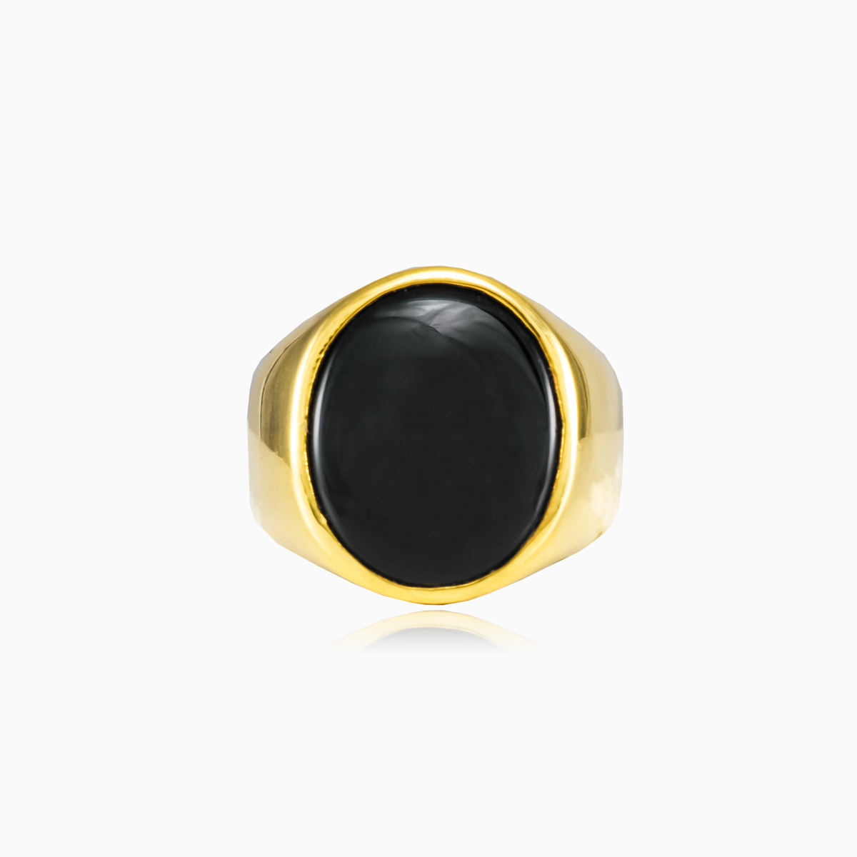 Anillo ovalado bañado en oro hombre Anillos High polished N.1