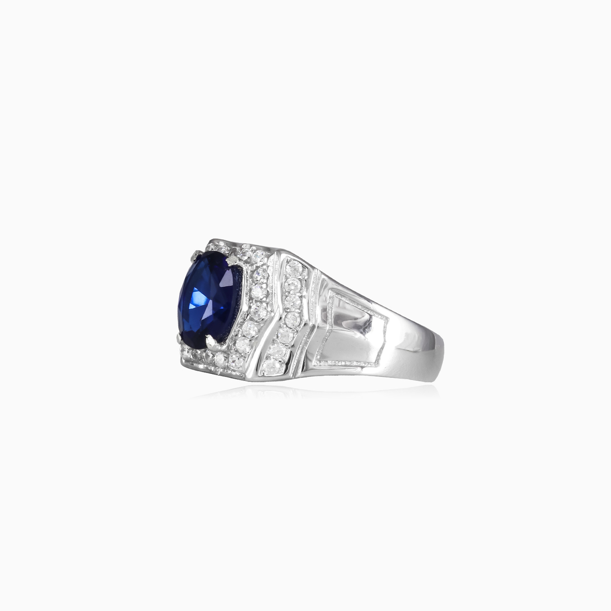 Oval blue quartz ring man Rings Colorino N.2