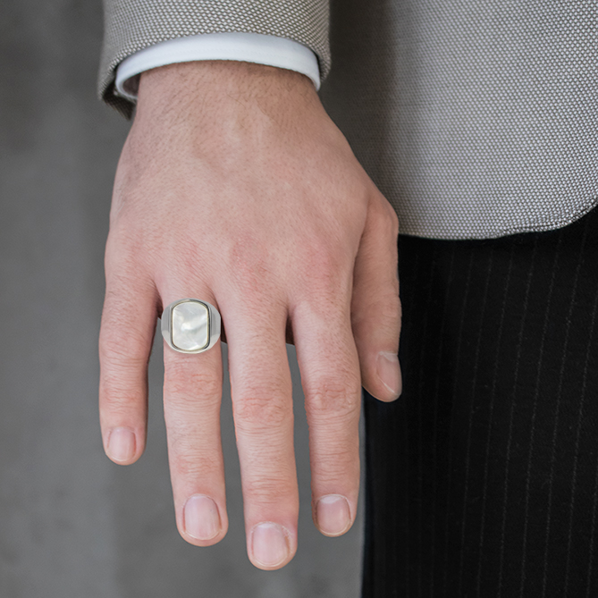 High polished nacre ring unisex Rings High polished N.3