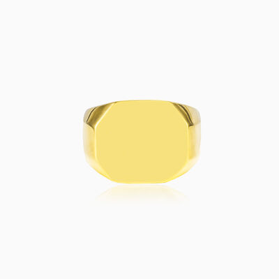 Bague octogonale en or plaqué homme Bagues High polished