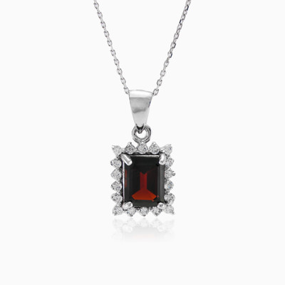 Square garnet pendant woman Pendants Halo