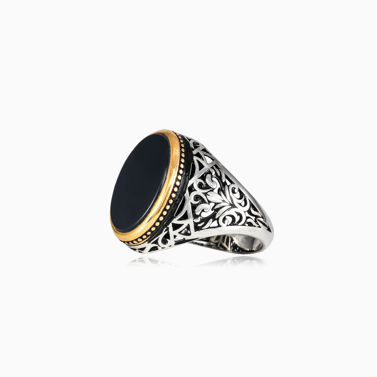 Oriental flat onyx ring man Rings Palmyra N.2