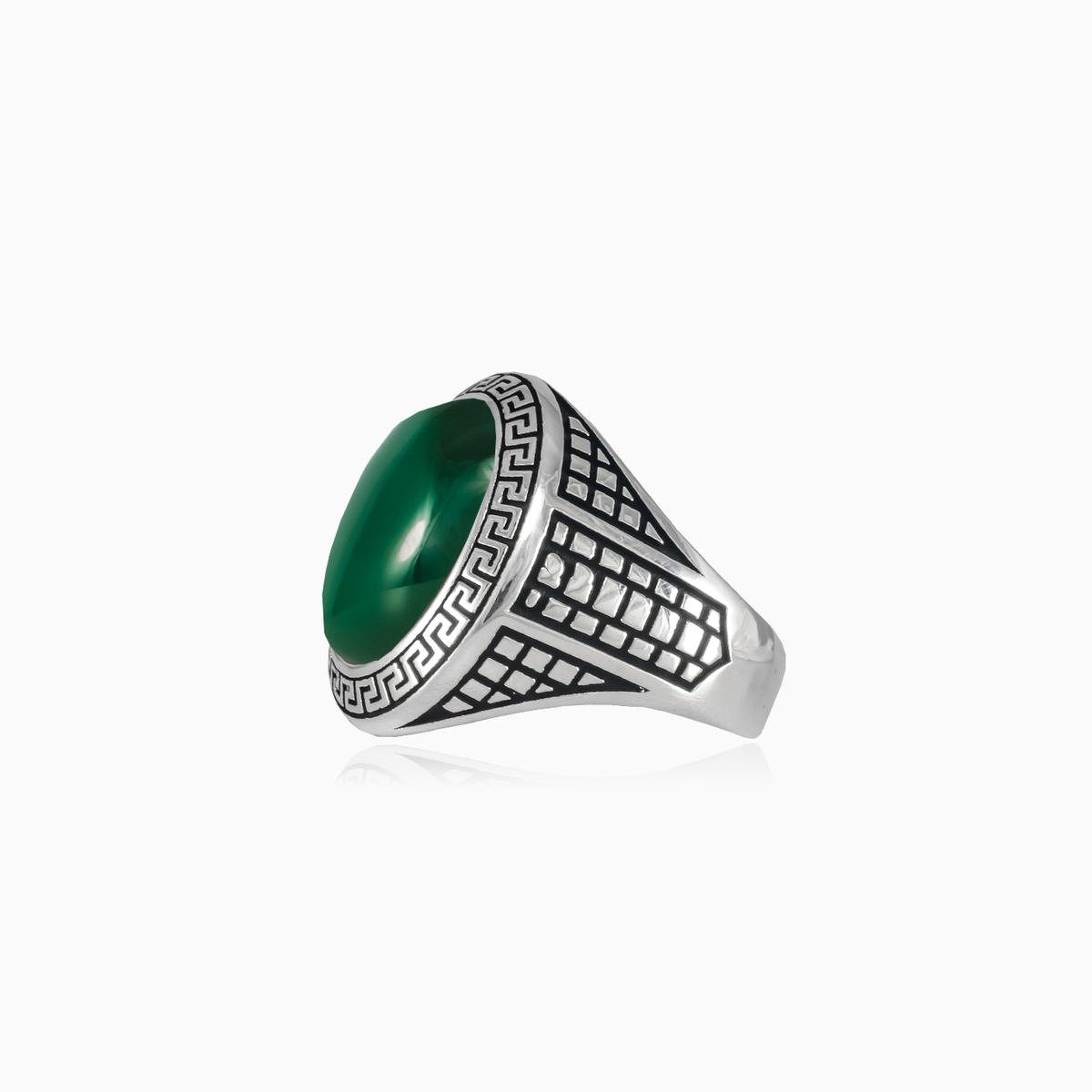 Cabochon jade ring man Rings Hellas N.2