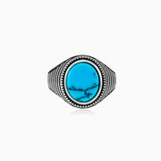 Symmetric oval turquoise ring unisex Rings Harmony