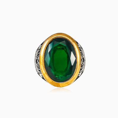 Orientalischer grüner Jade-Ring Männer Ringe Palmyra