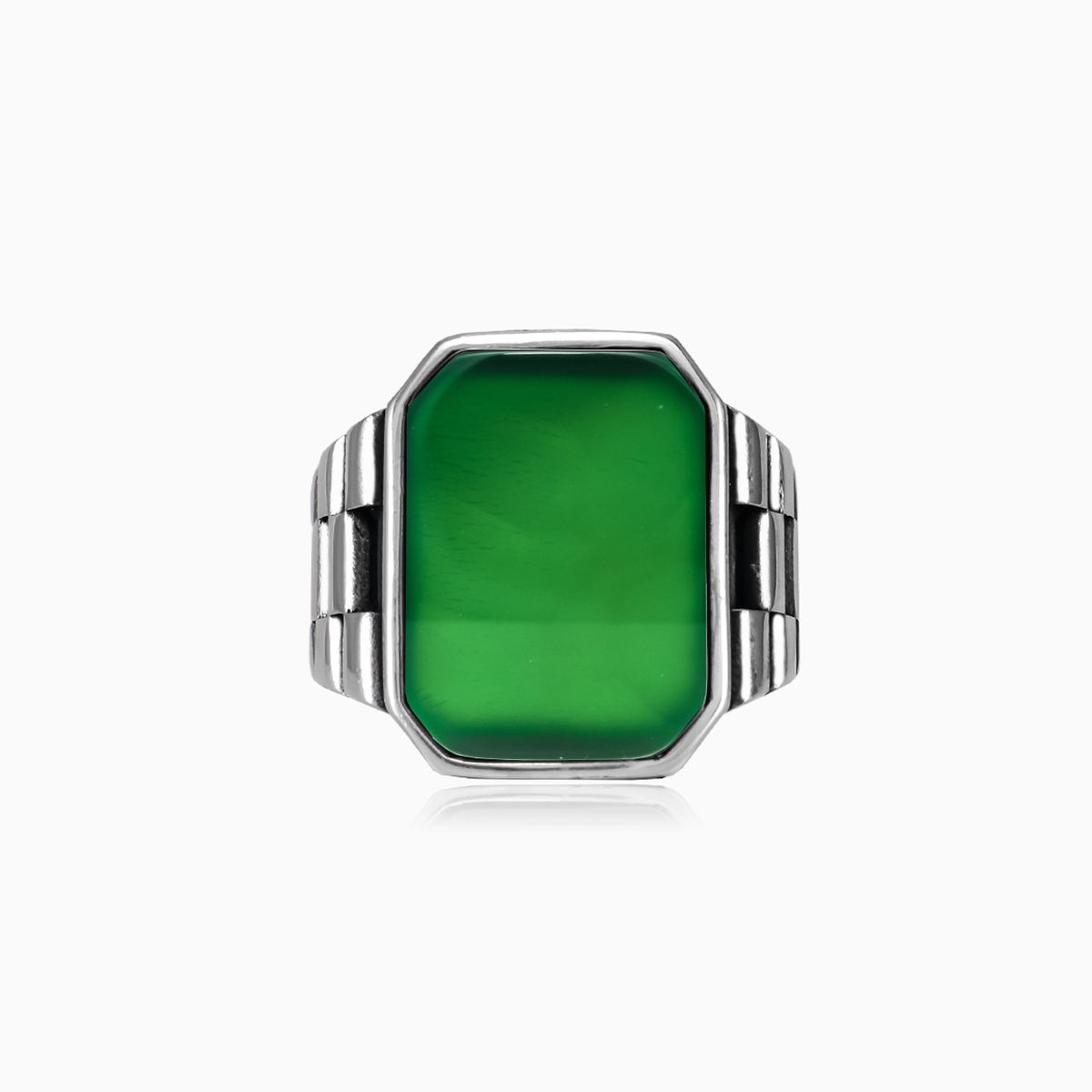 Flat emerald jade ring man Rings oyster strap N.1