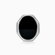 Flat octagonal onyx ring man Rings High polished