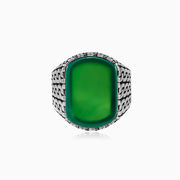 Chained jade ring man Rings Detallado