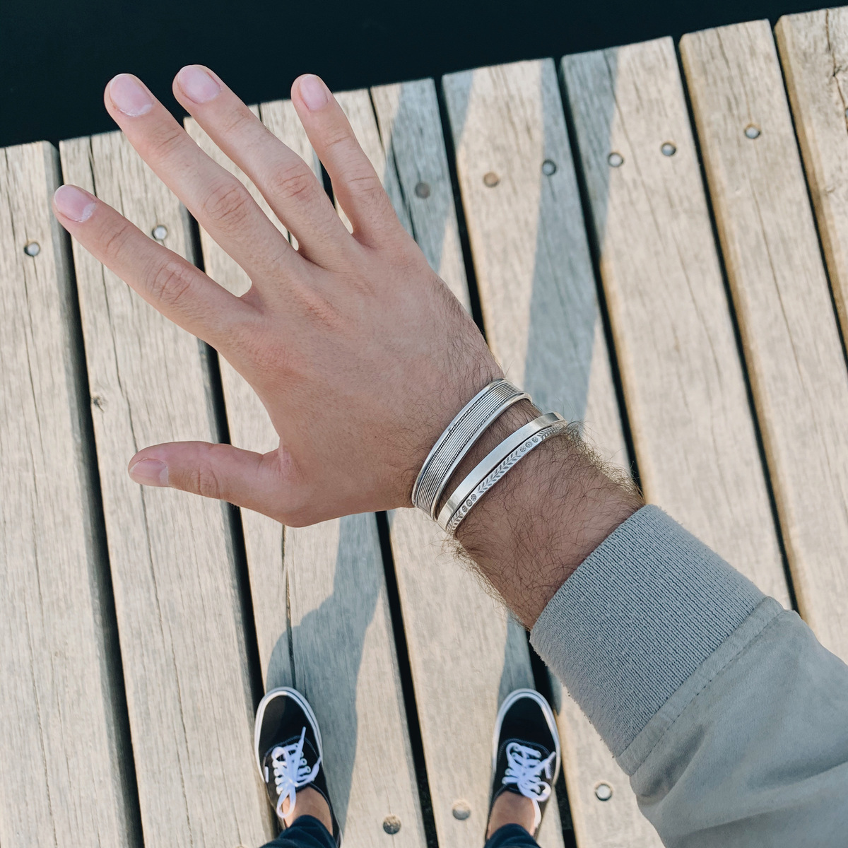 Pulsera tipo brazalete simétrico hombre Pulseras Rustico N.4