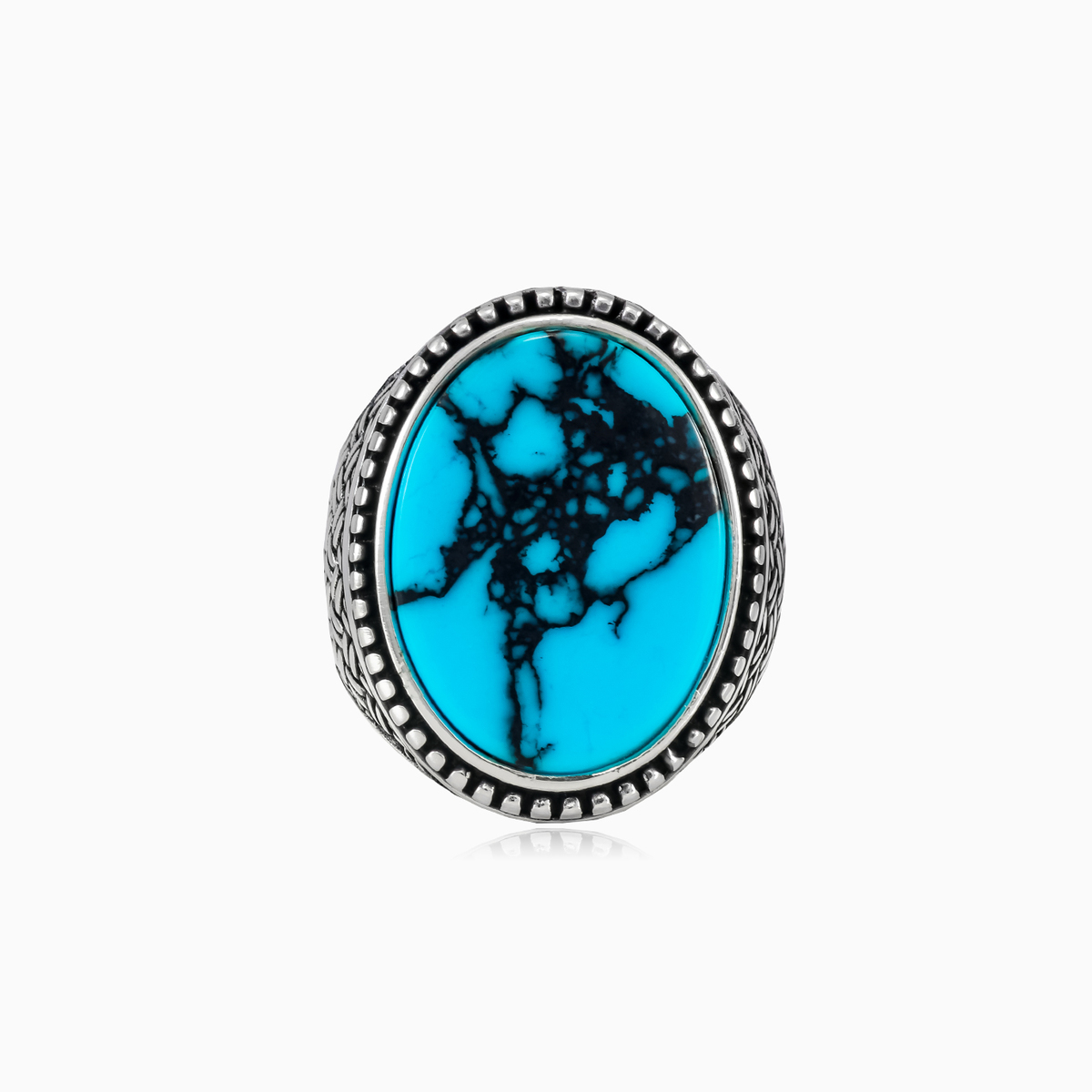 Braided turquoise ring man Rings Detallado N.1