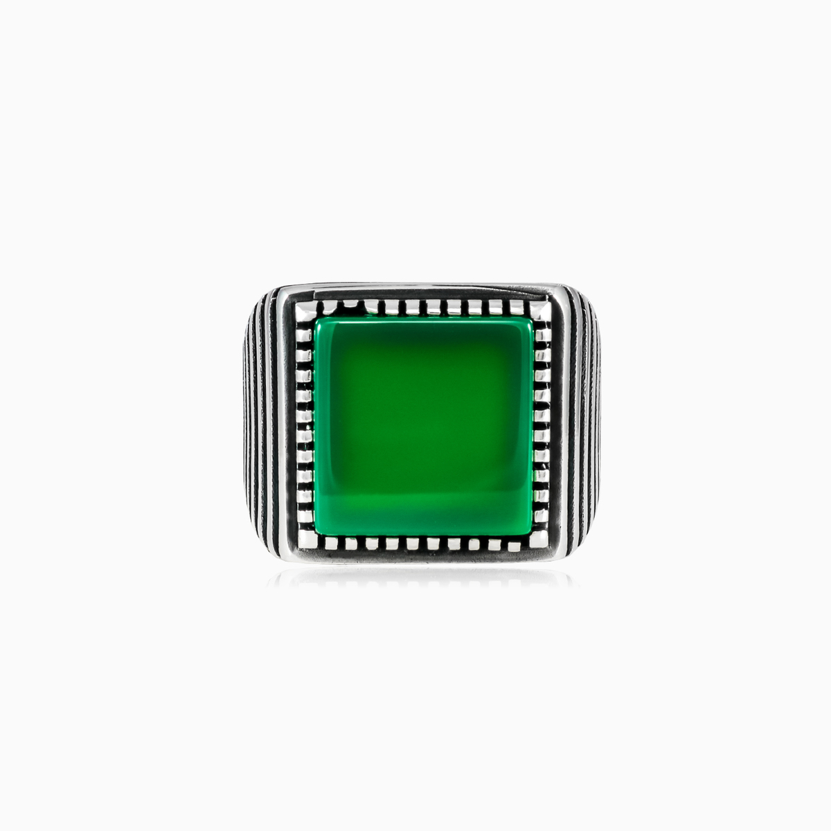 Dot symmetric jade ring man Rings Harmony N.1