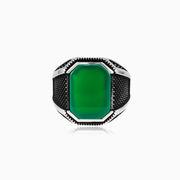 Oxidized jade ring man Rings Detallado