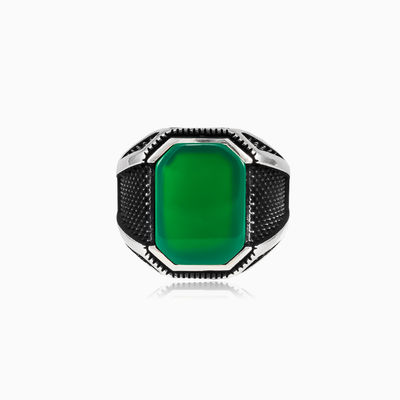 Bague de jade oxydée homme Bagues Detallado