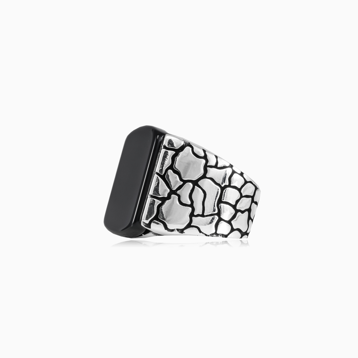 Flat onyx stone ring man Rings Detallado N.2