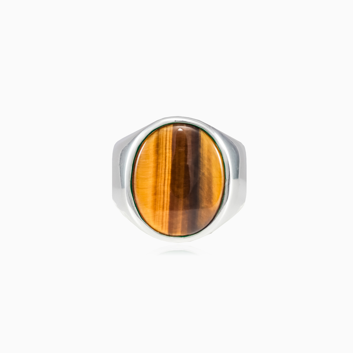 Einfacher Tigeraugenring Männer Ringe High polished N.1