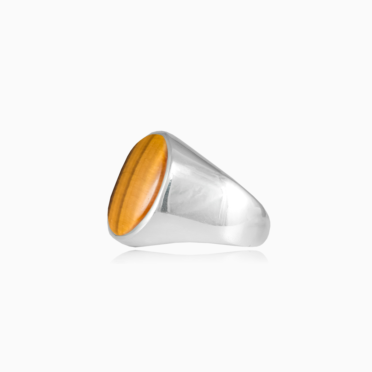 Einfacher Tigeraugenring Männer Ringe High polished N.2
