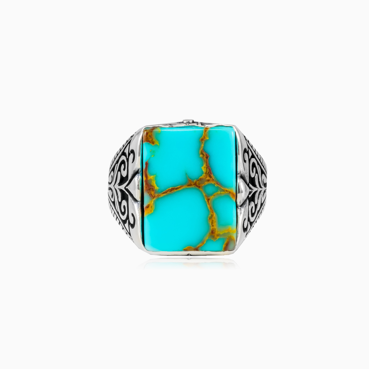 Rectangle nabu turquoise ring man Rings Palmyra N.1