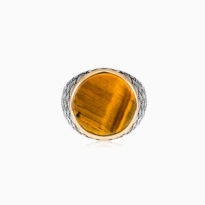 Round braided tiger eye ring unisex Rings Detallado