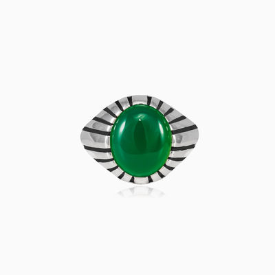Symmetric cabochon jade ring unisex Rings Harmony