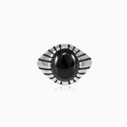 Anillo cabujón simétrico de ónix unisex Anillos Harmony