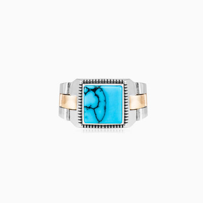 Square turquoise oyster strap ring man Rings oyster strap