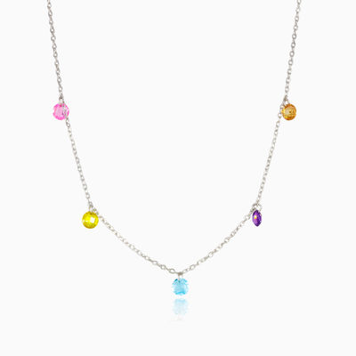 Silver mosaico dangling necklace woman Necklaces Mosaico