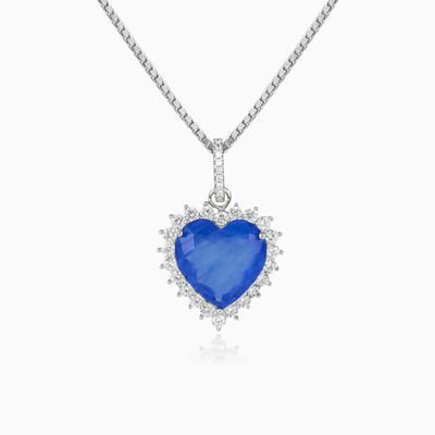 Royal blue heart woman Pendants Lovely