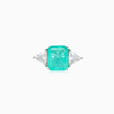 Anillo de cristal de la laguna mujer Anillos de compromiso Colorino