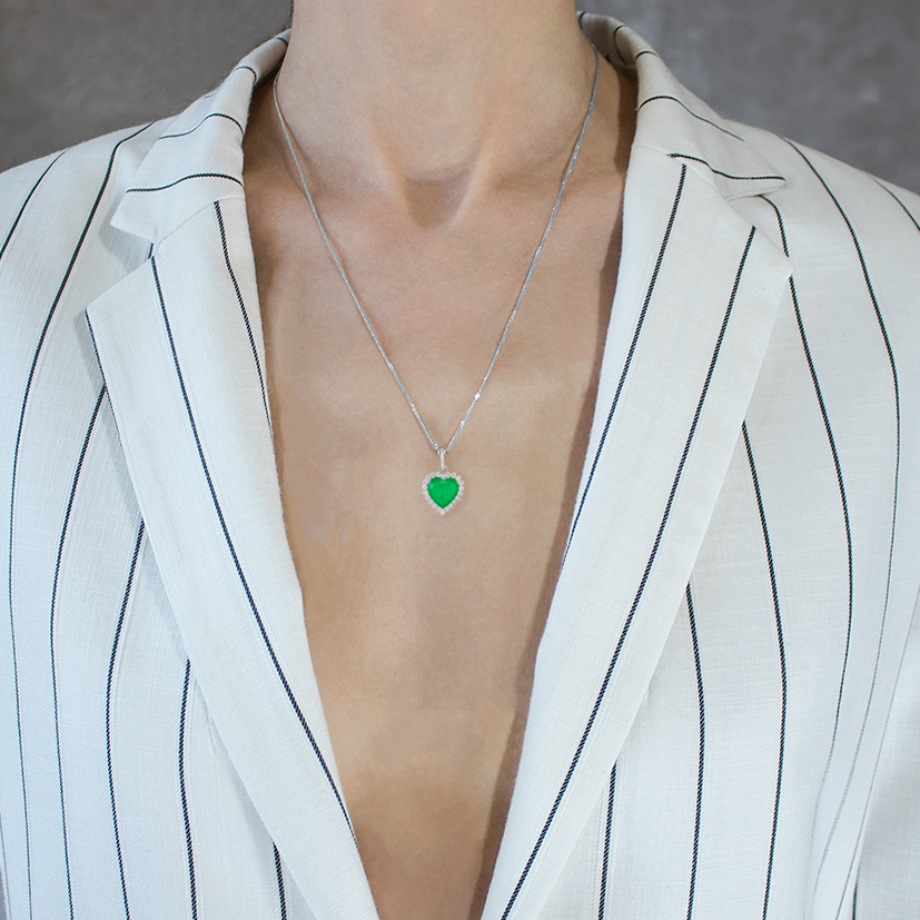 Corazón real verde mujer Colgantes Lovely N.2
