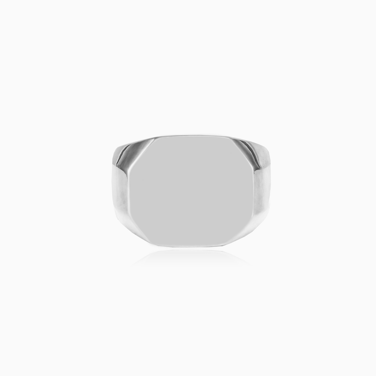Bague octogonale en argent homme Bagues High polished N.1