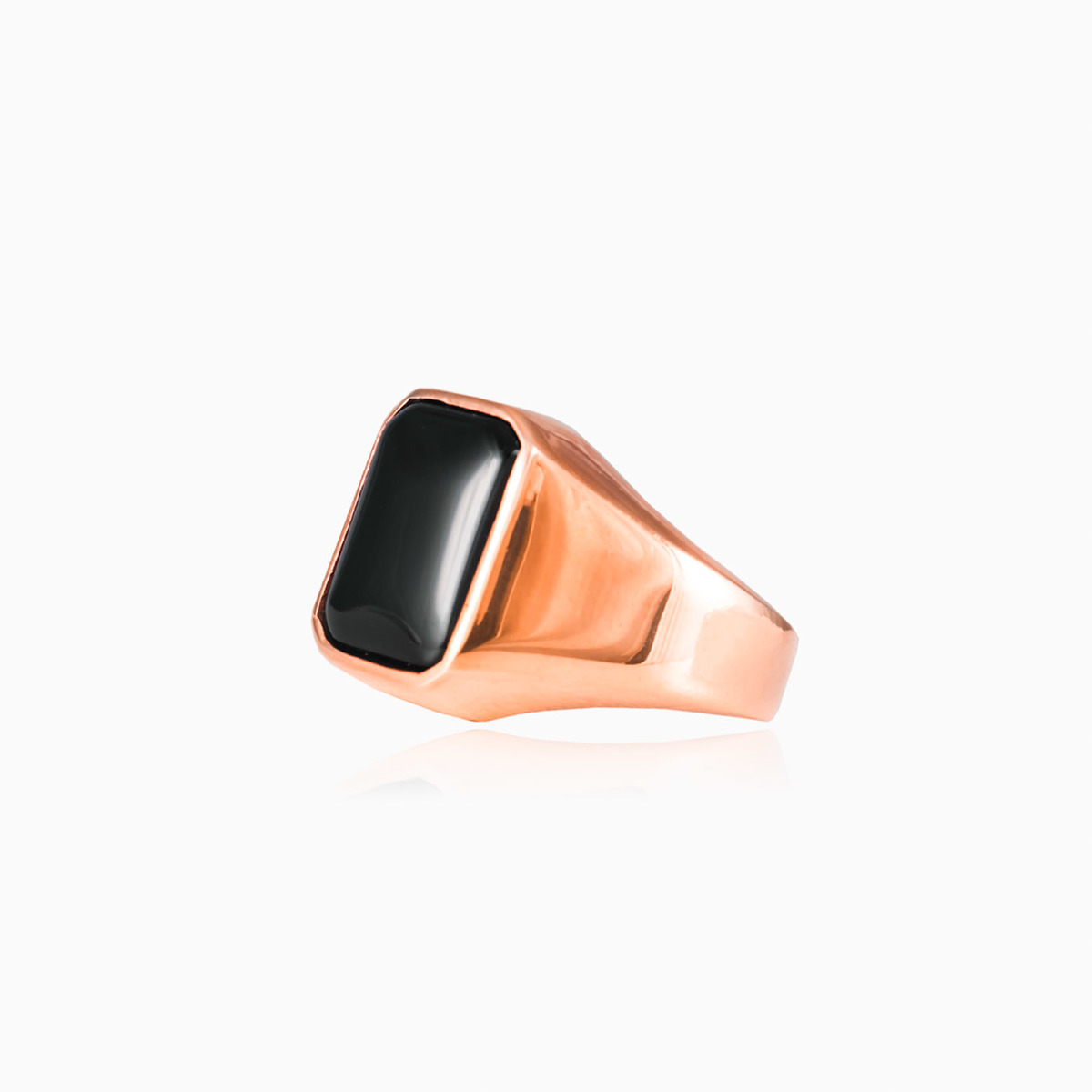 Rose gold plated onyx ring unisex Rings High polished N.2