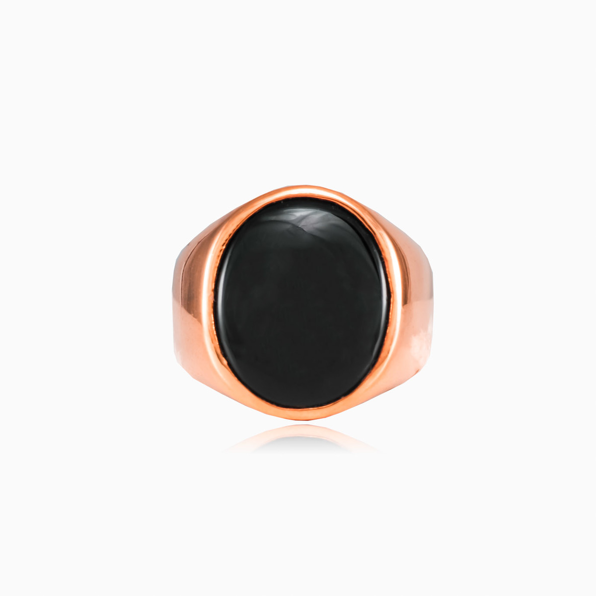 Oval rose gold plated ring unisex Rings High polished N.1