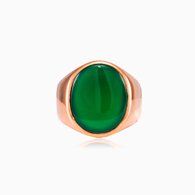 Ovaler, rosévergoldeter Jadering unisex Ringe High polished