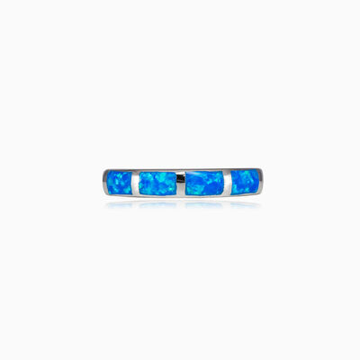 Blue opal band ring woman Rings Colorino