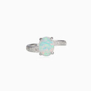 Shiny white opal twisted ring woman Rings Colorino