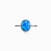 Cabochon blue opal ring woman Rings Colorino