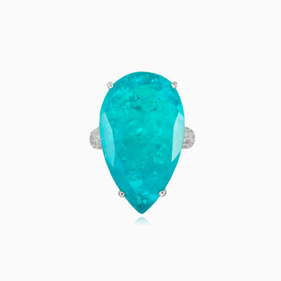 Bague paraiba à tourmaline poire femme Bagues Colorino