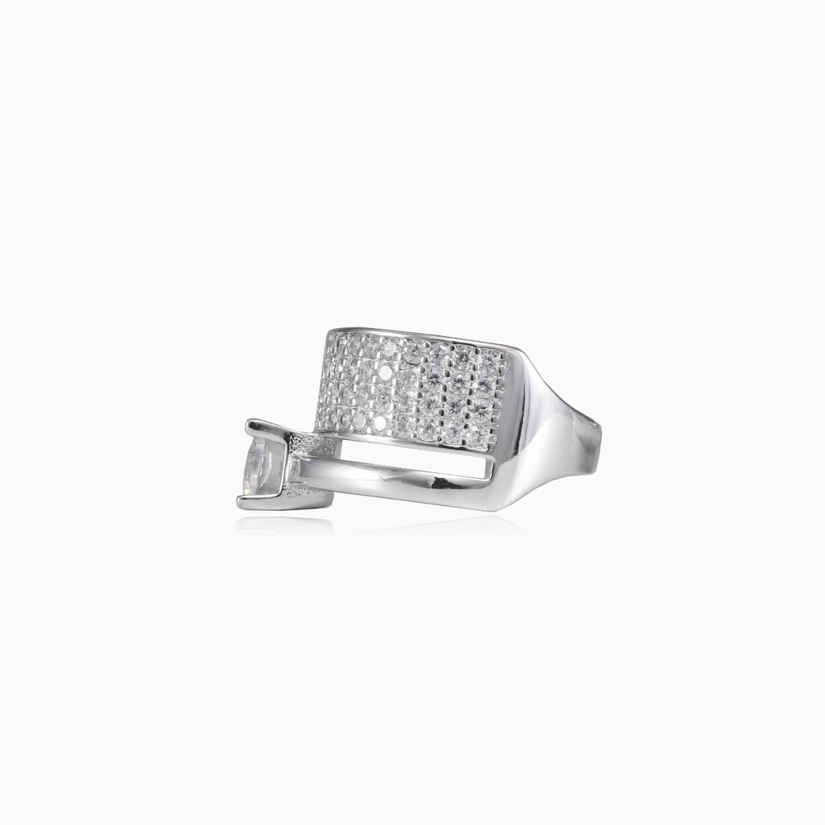 Double sterling silver ring woman Engagement rings Shine bright N.2