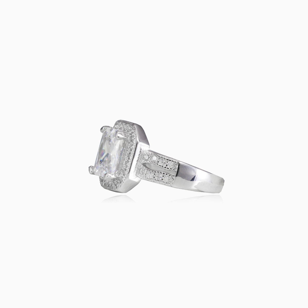 Emerald crystal ring woman Engagement rings Halo N.2