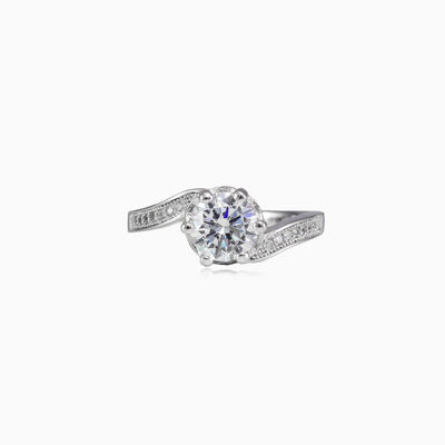 Twisted six prong crystal ring woman Engagement rings Shine bright