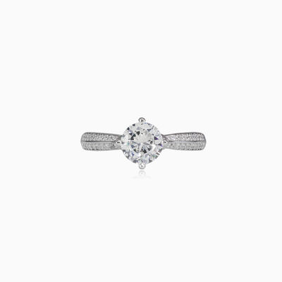 Anillo cepillado de doble cara	 mujer Anillos de compromiso Shine bright