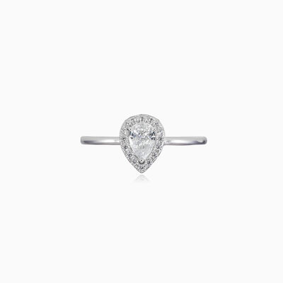 Teardrop crystal ring woman Engagement rings Halo