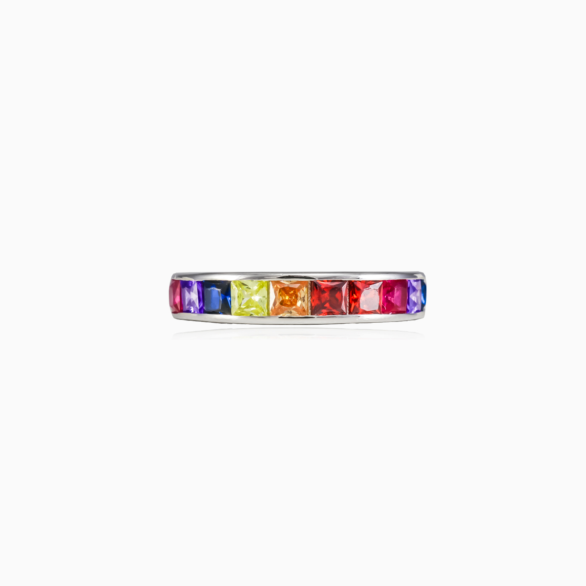 Rainbow square ring woman Rings Mosaico N.1