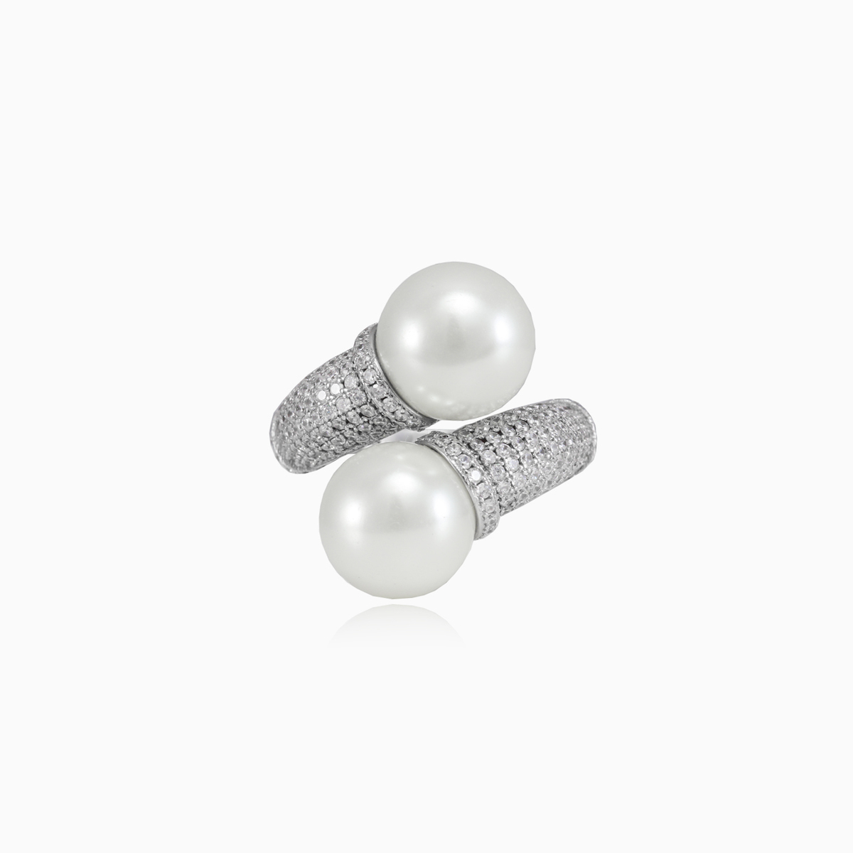 Twisted two pearl ring woman Rings Shine bright N.1