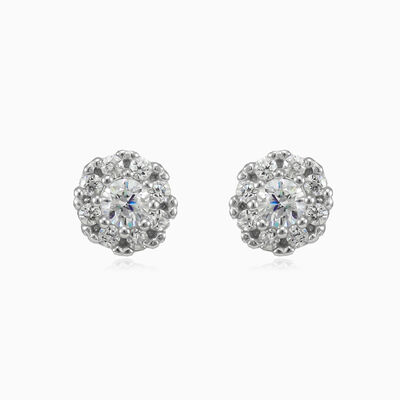 Tiny halo studs woman Earrings Halo