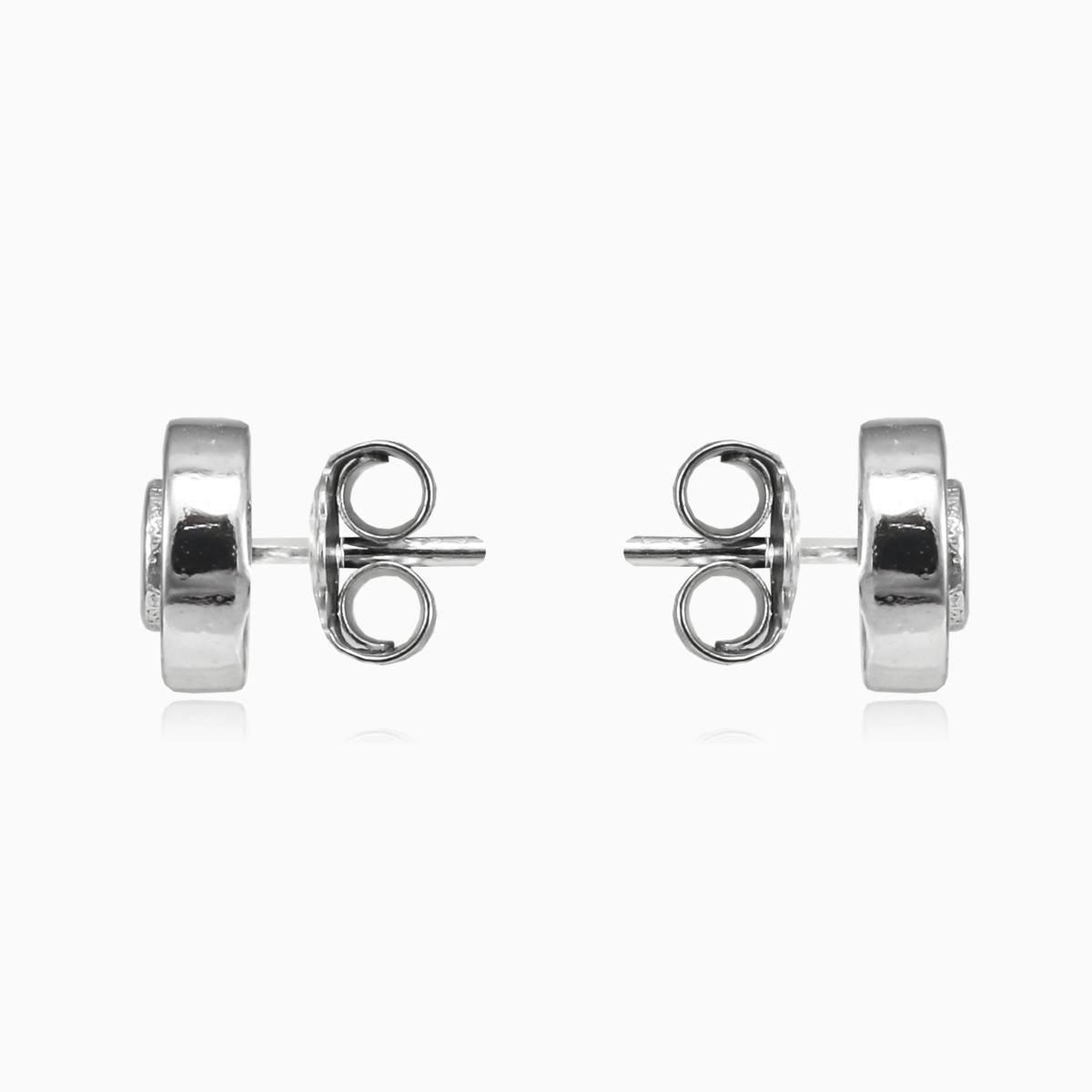 Bezel halo studs unisex Earrings Halo N.2